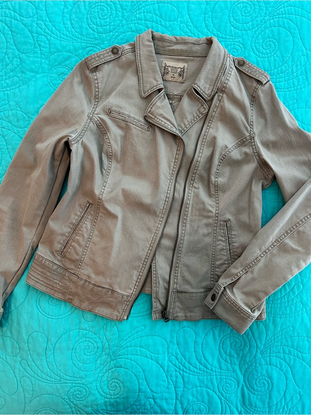 Ruff Hewn Casual Tan Moto Jacket